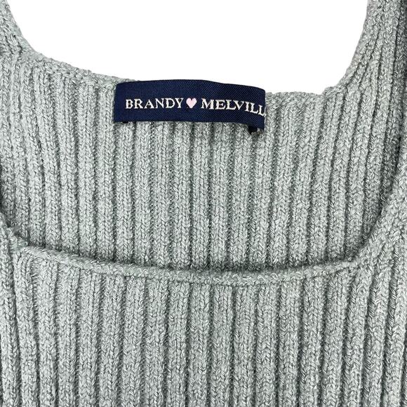 BRANDY MELVILLE Mint Green Ribbed Tank Sz XXS - Picture 3 of 6